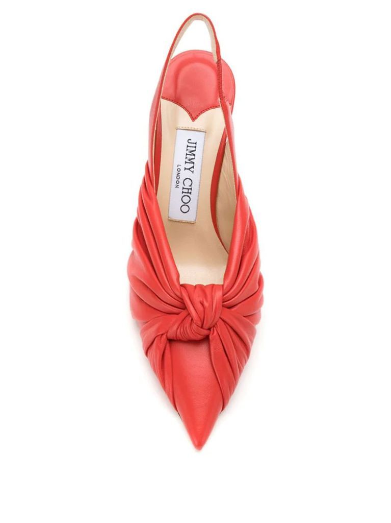 Annabell 80mm ruched slingback pumps