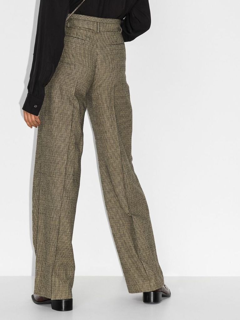 houndstooth-pattern wide-leg trousers