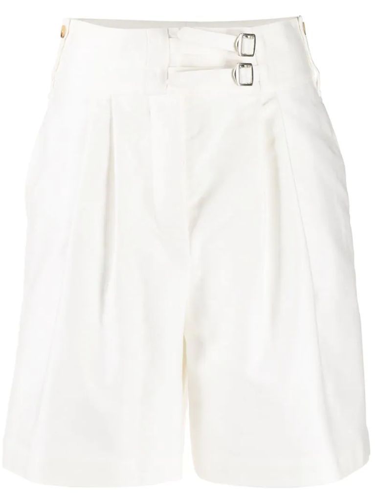 side buckle high-rise shorts