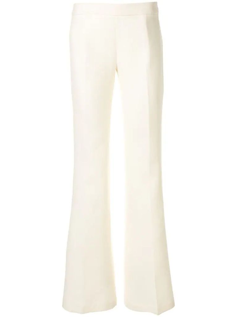 flared mid-rise trousers