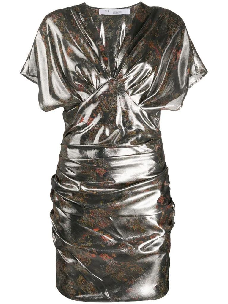 Mimeta metallic sheen ruched dress