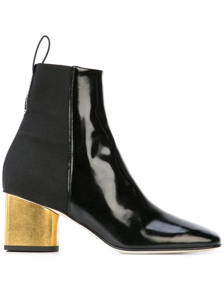 metallic heel boot