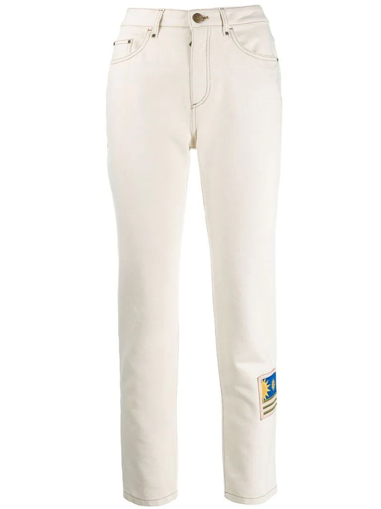 embroidered skinny trousers