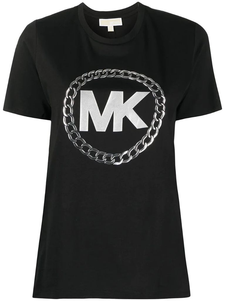 metallic logo print t-shirt