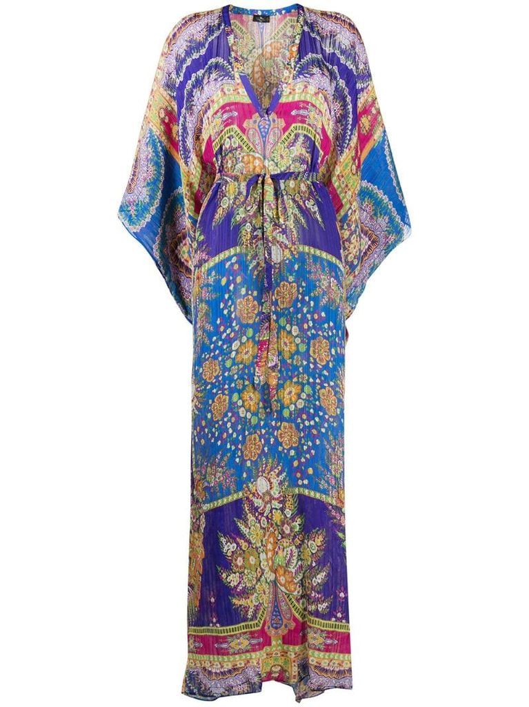 paisley print kaftan dress