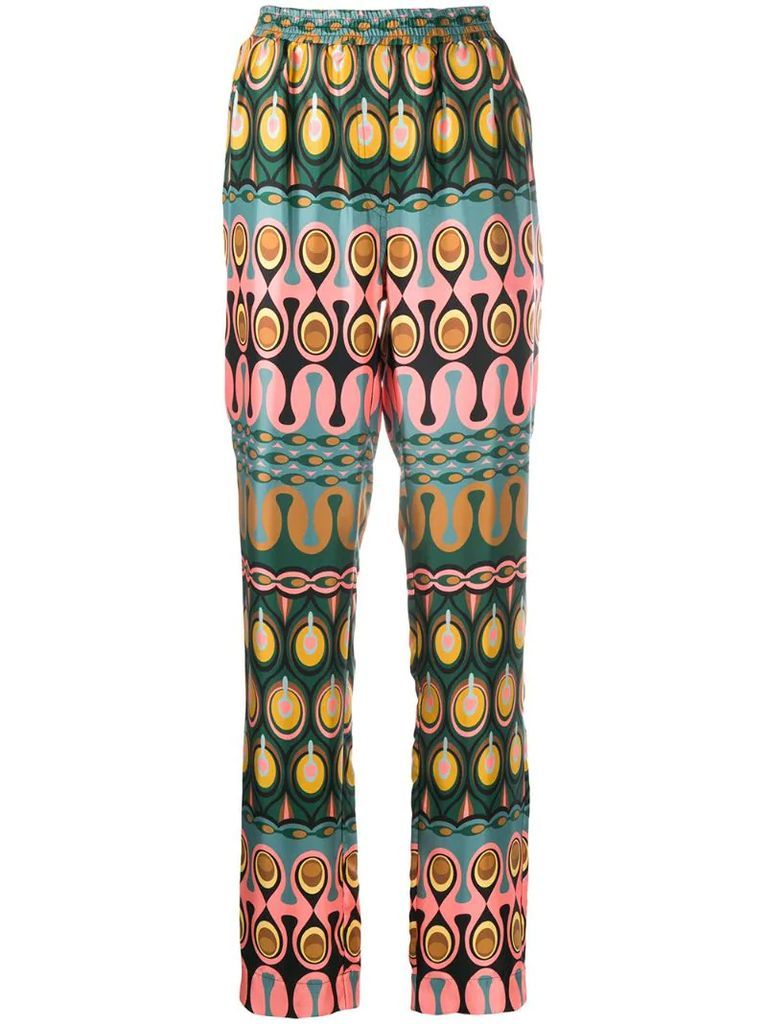 abstract-print trousers