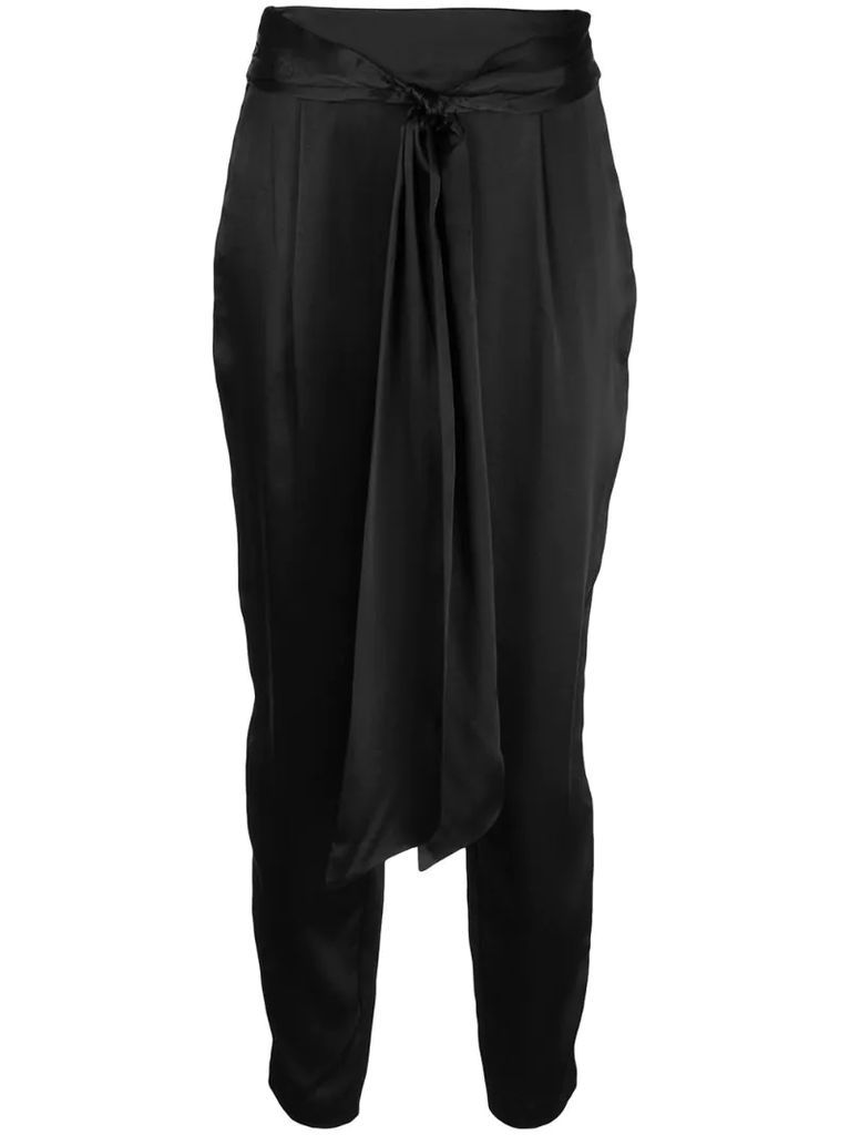 belted high waisted trousers