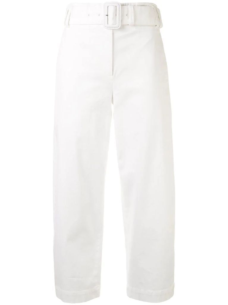 belted cropped trousers