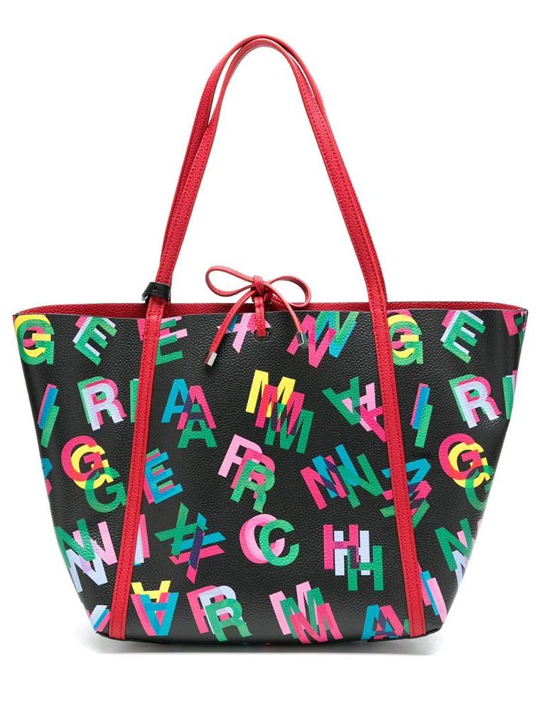 logo print shopper tote