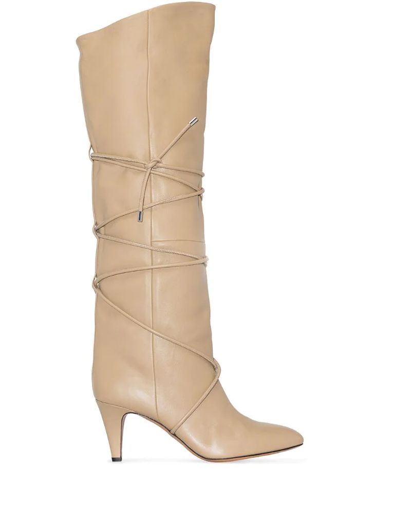 Lades 80mm knee-length leather boots