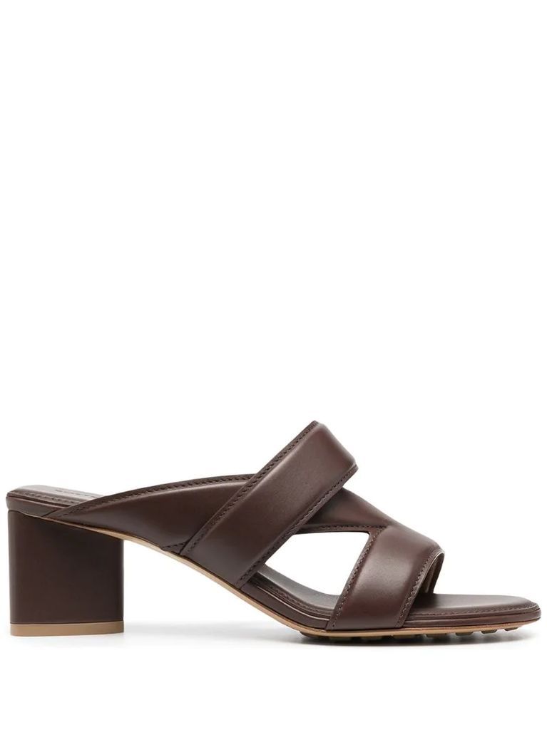 crossover-strap leather sandals