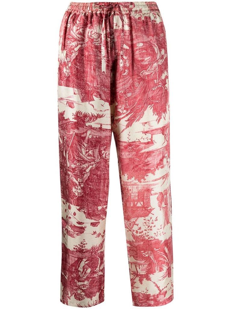 Aloe cropped silk trousers