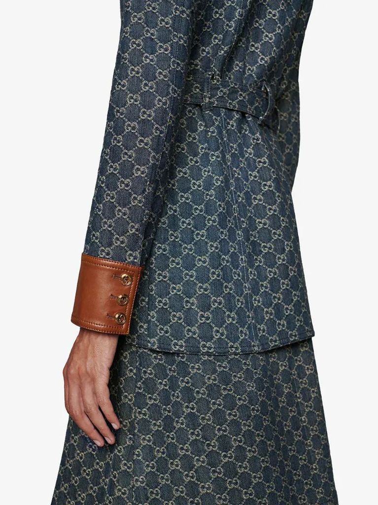 GG pattern denim jacket