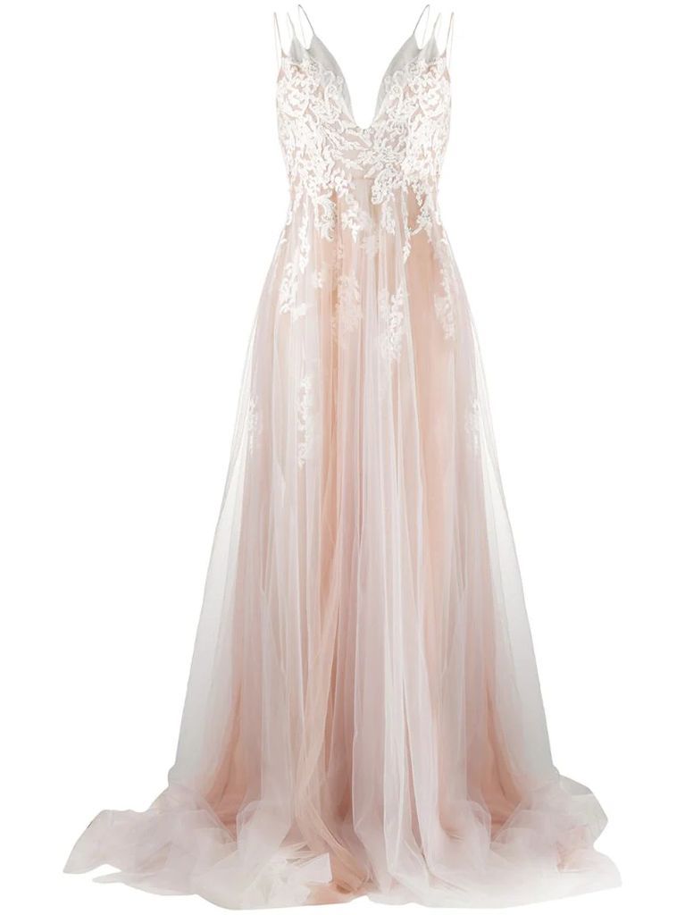 embroidered tulle gown