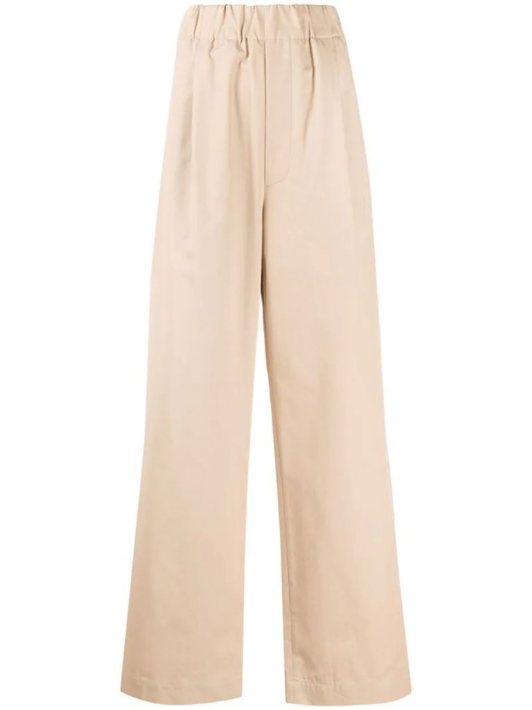 high-rise wide-leg trousers