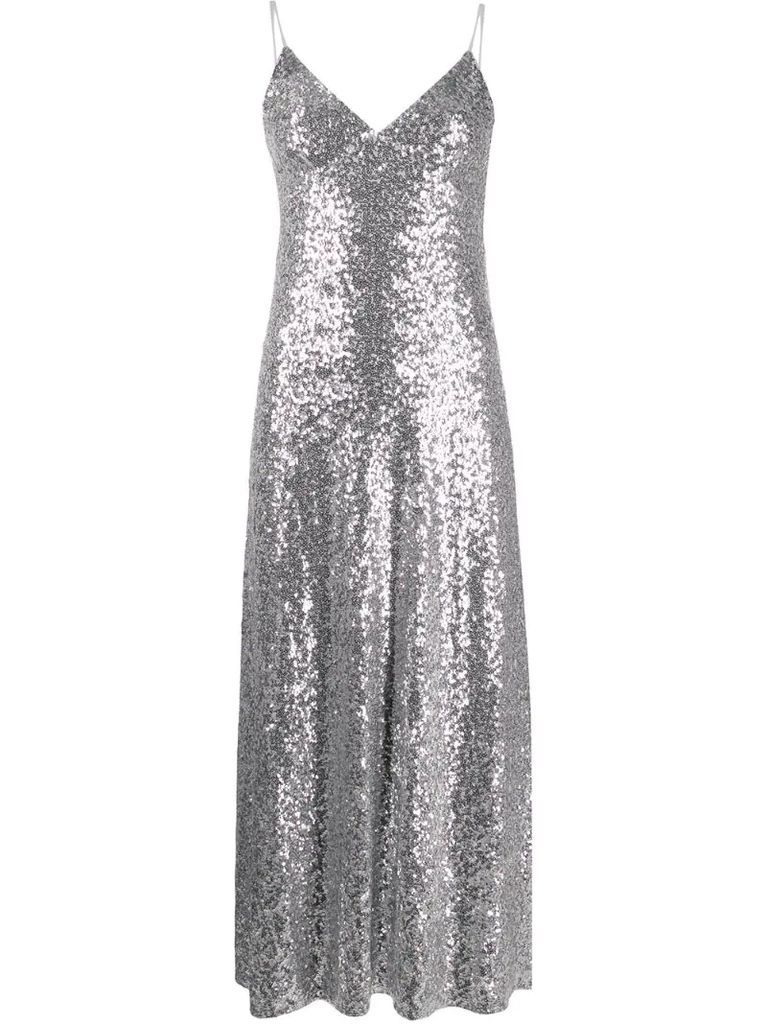 Overlapping sequin dress