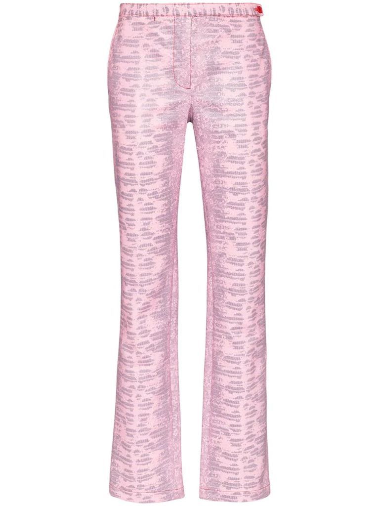 Karima lizard-pattern trousers