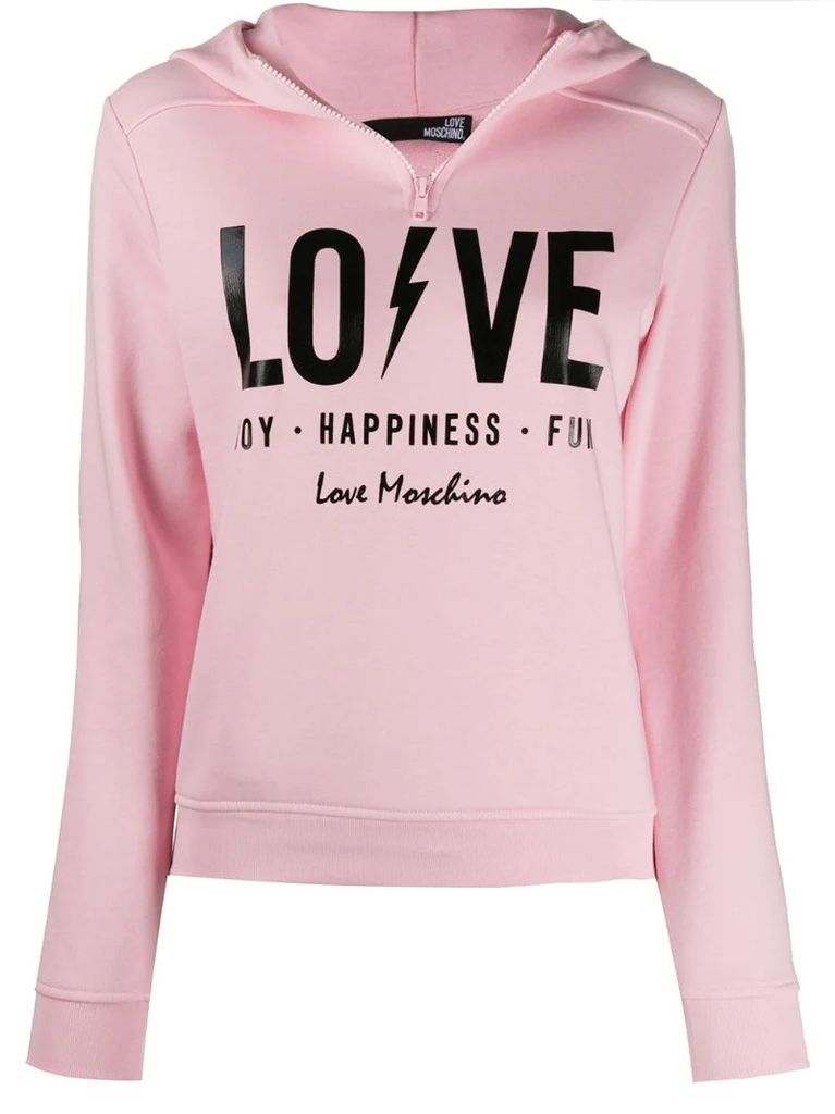 Love print hoodie