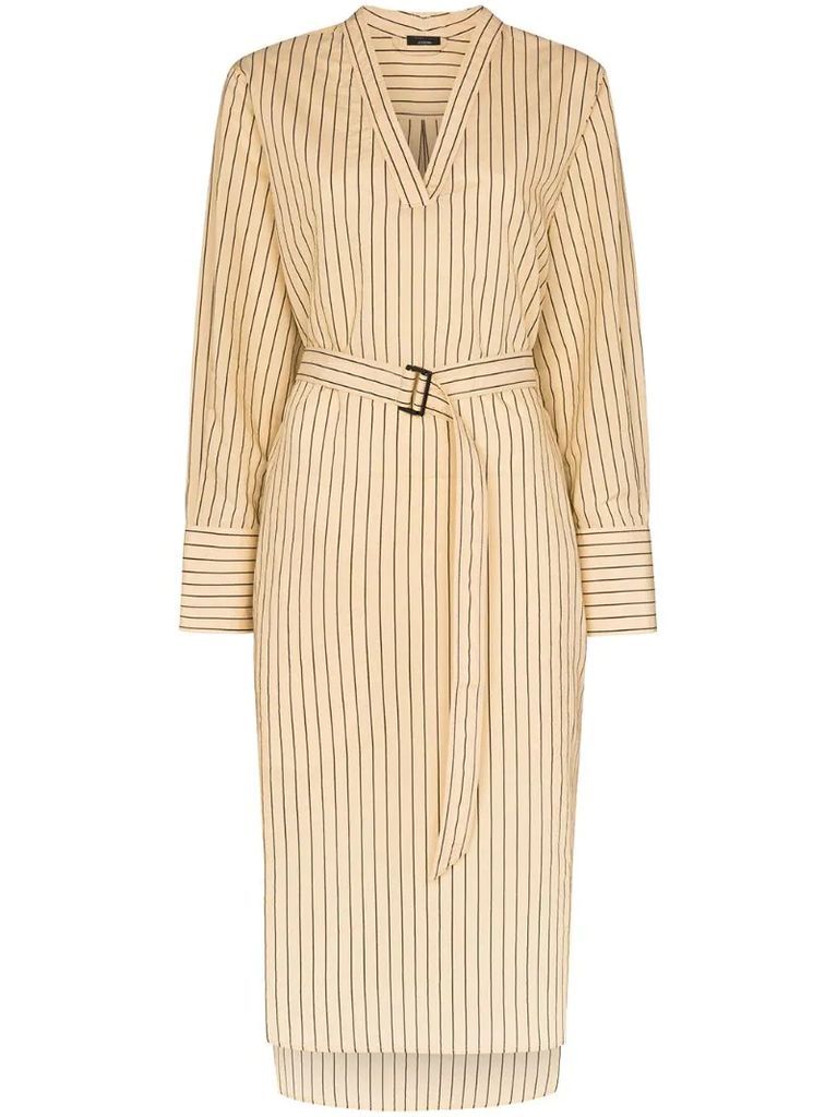 Janis striped belted dress