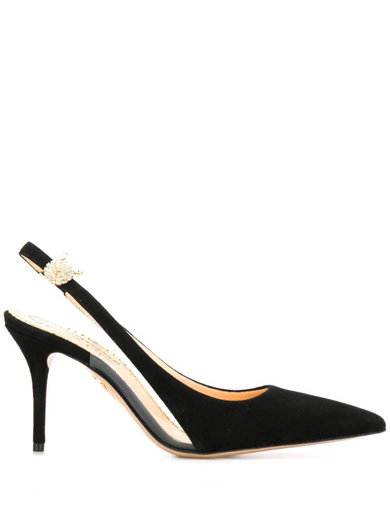 pointed toe slingback pumps