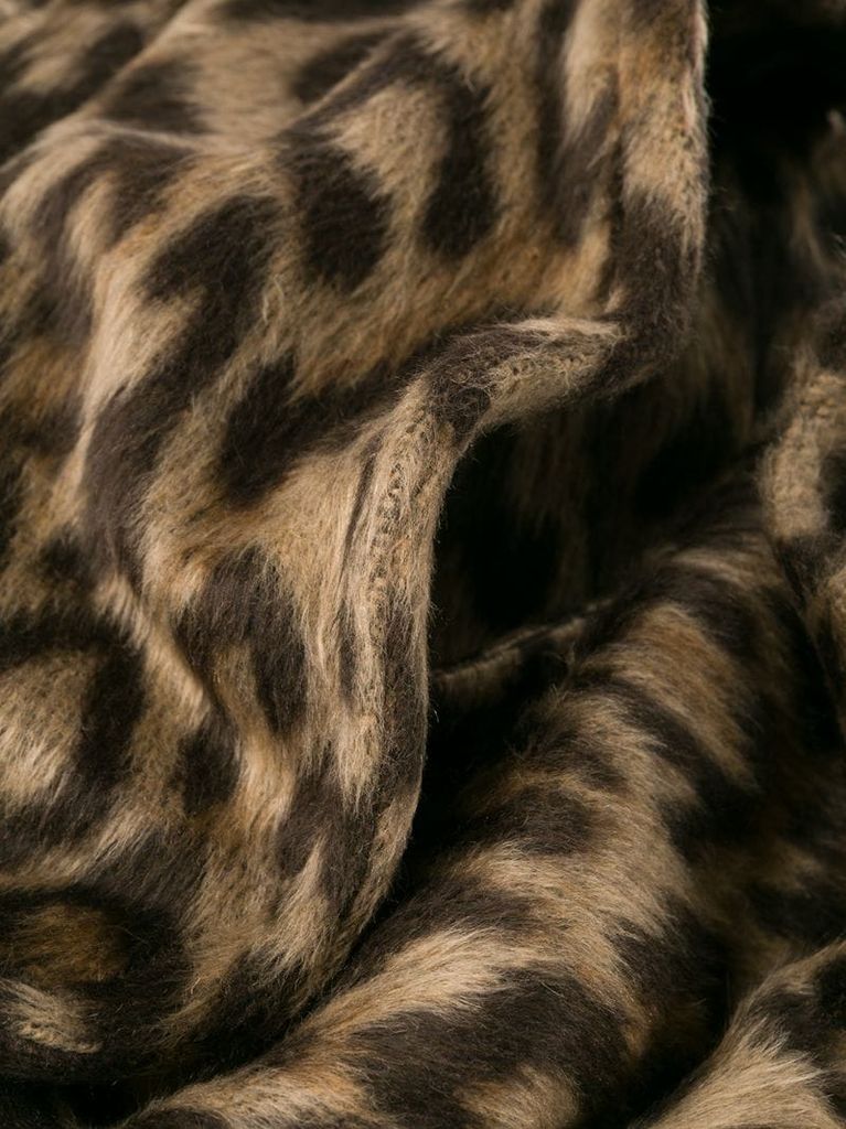 leopard print ruffled coat