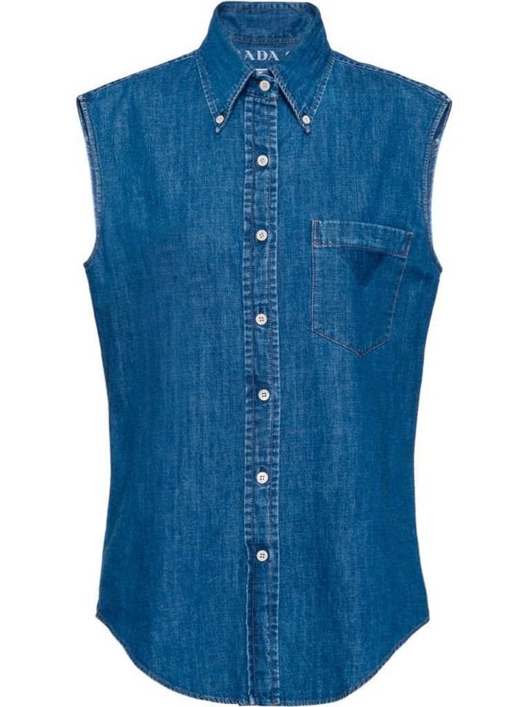 sleeveless denim shirt