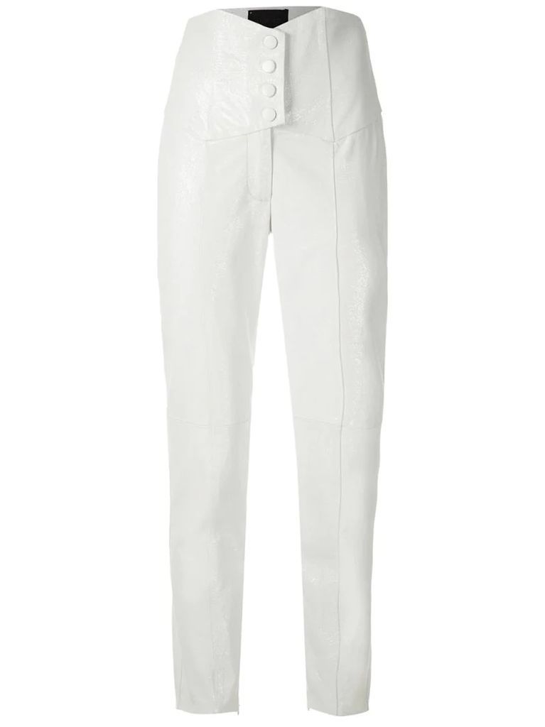 textured tapered trousers