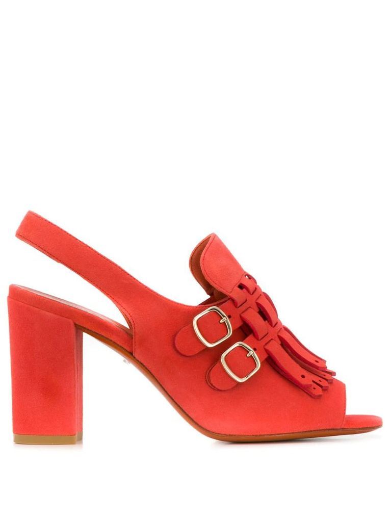 heeled sandals with buckles