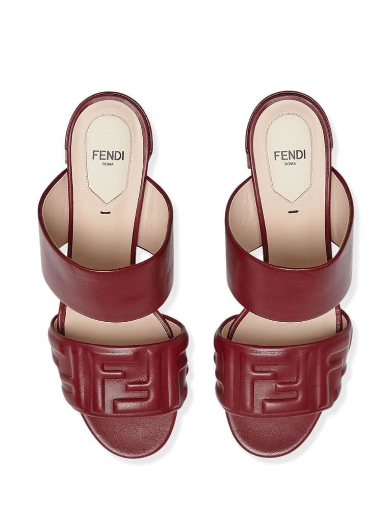 embossed logo strappy sandals