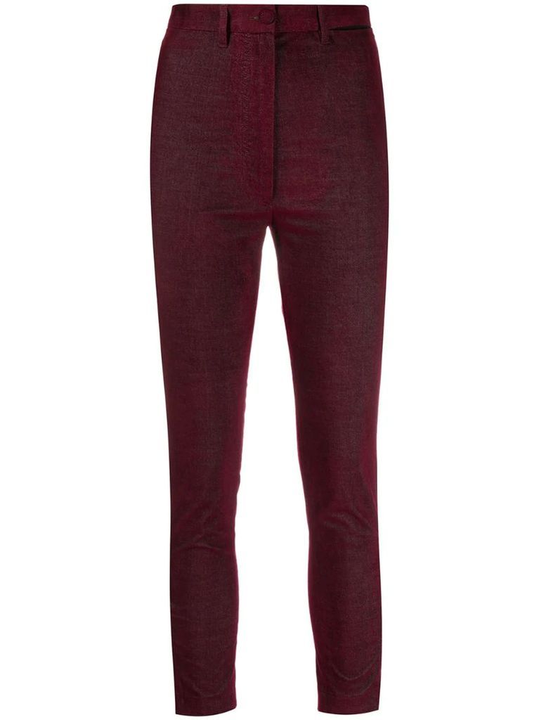 cropped stretch-fit trousers