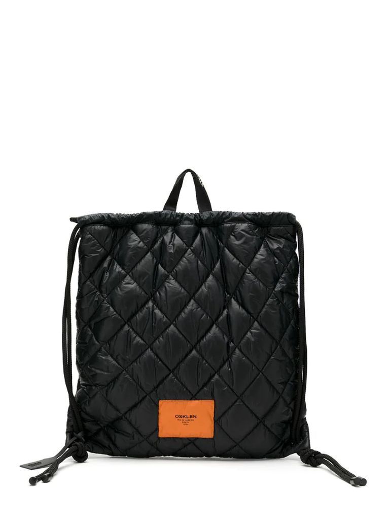 quilted logo patch backpack