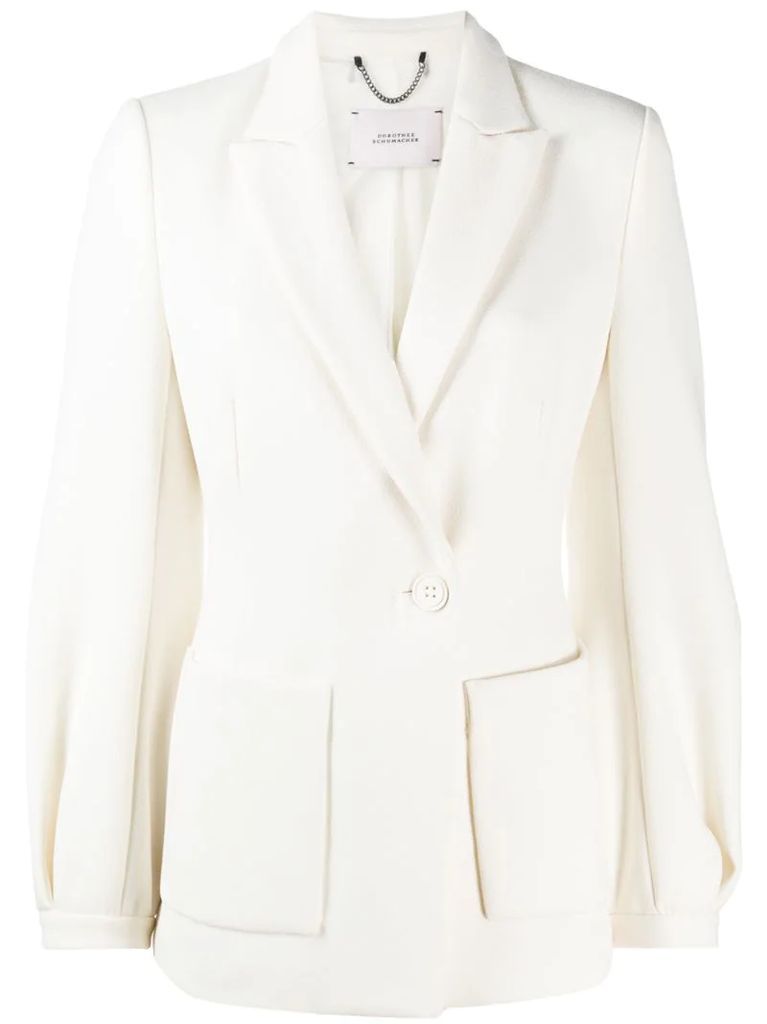 structured-sleeve single-breasted blazer
