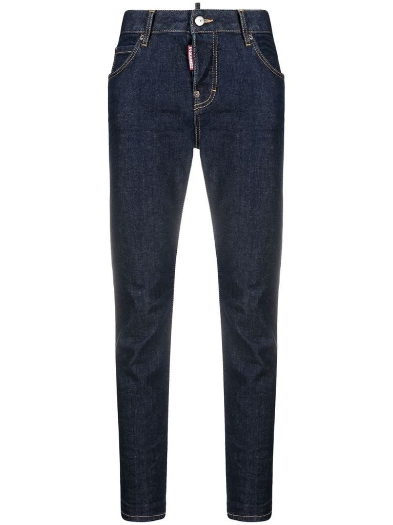 mid-rise slim-leg jeans
