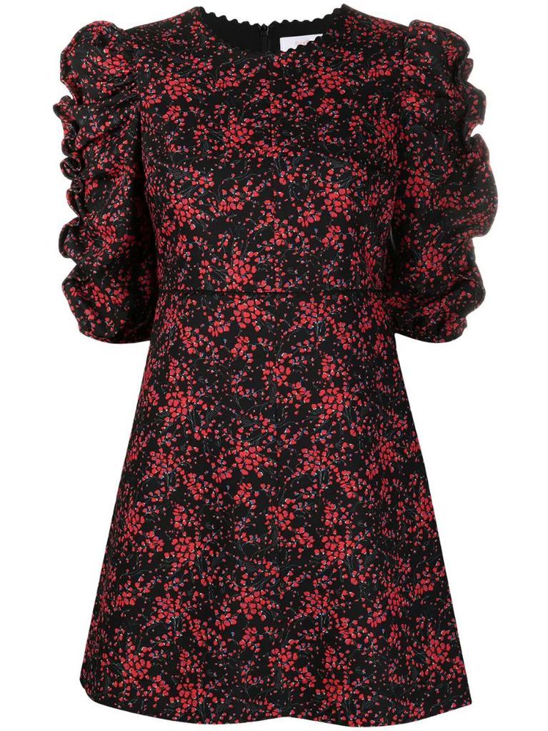 empire line floral-print short dress