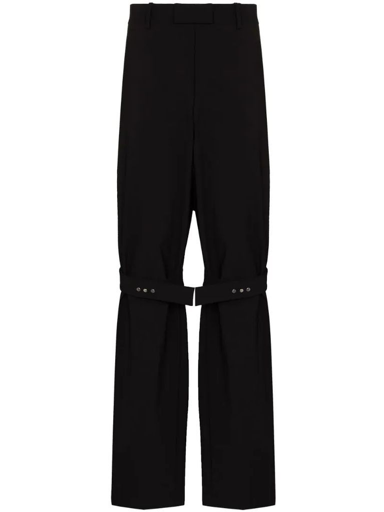 stud-detail trousers