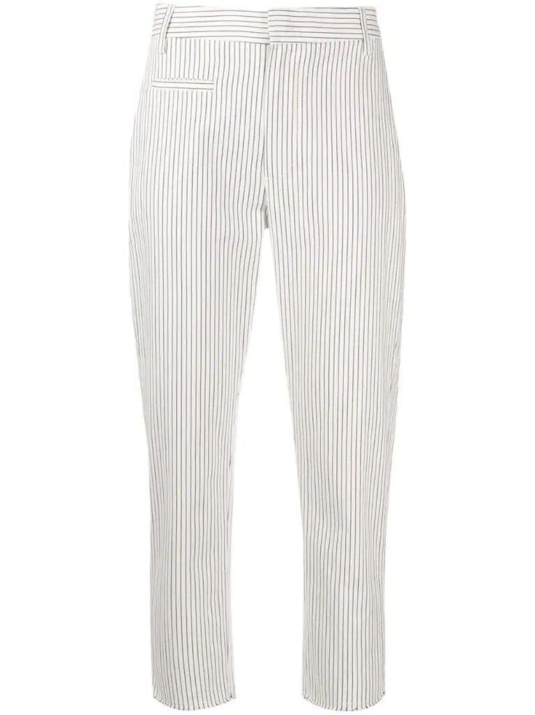 pinstripe cropped trousers