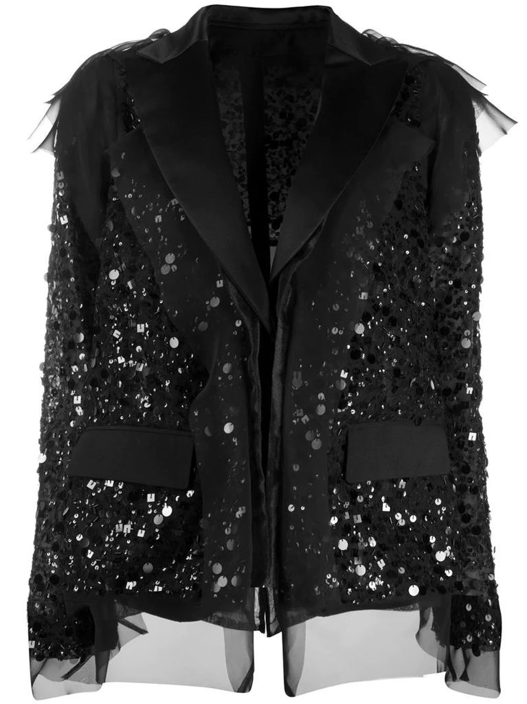 sequinned organdy deconstructed jacket