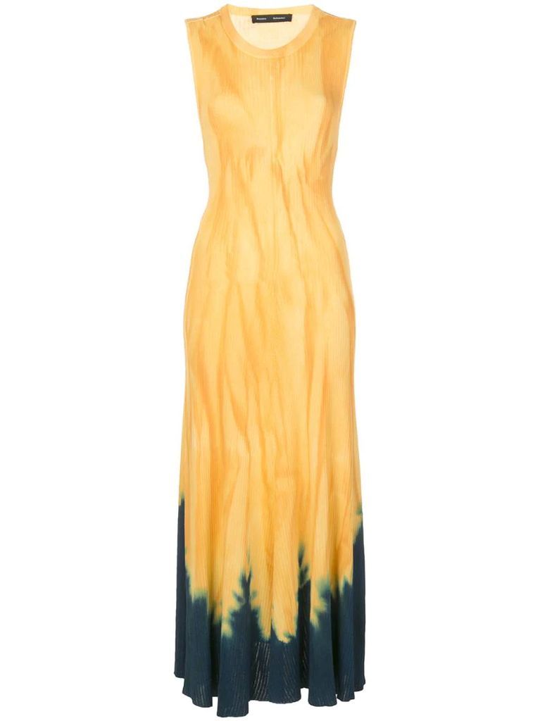 Dipped Tie Dye Knotted Back Dress