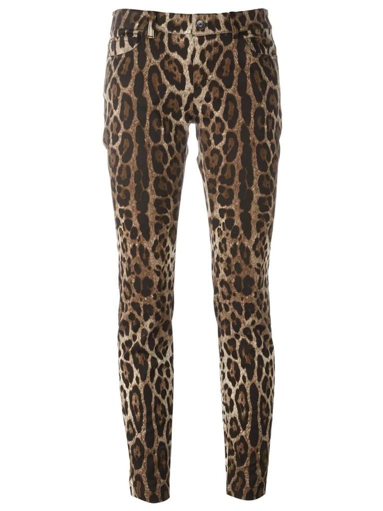 leopard print trousers