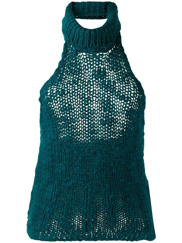 2000's halterneck knitted top