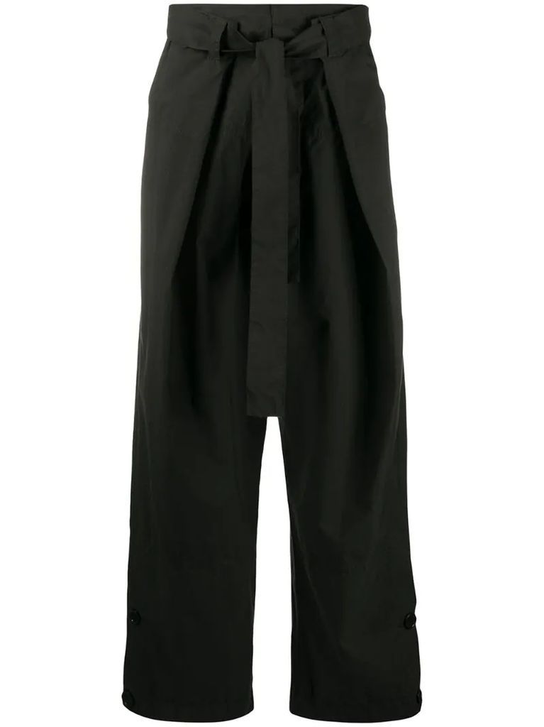 waist-tied oversized trousers