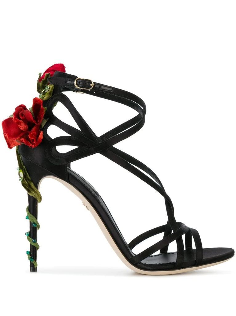 Keira embroidered satin sandals