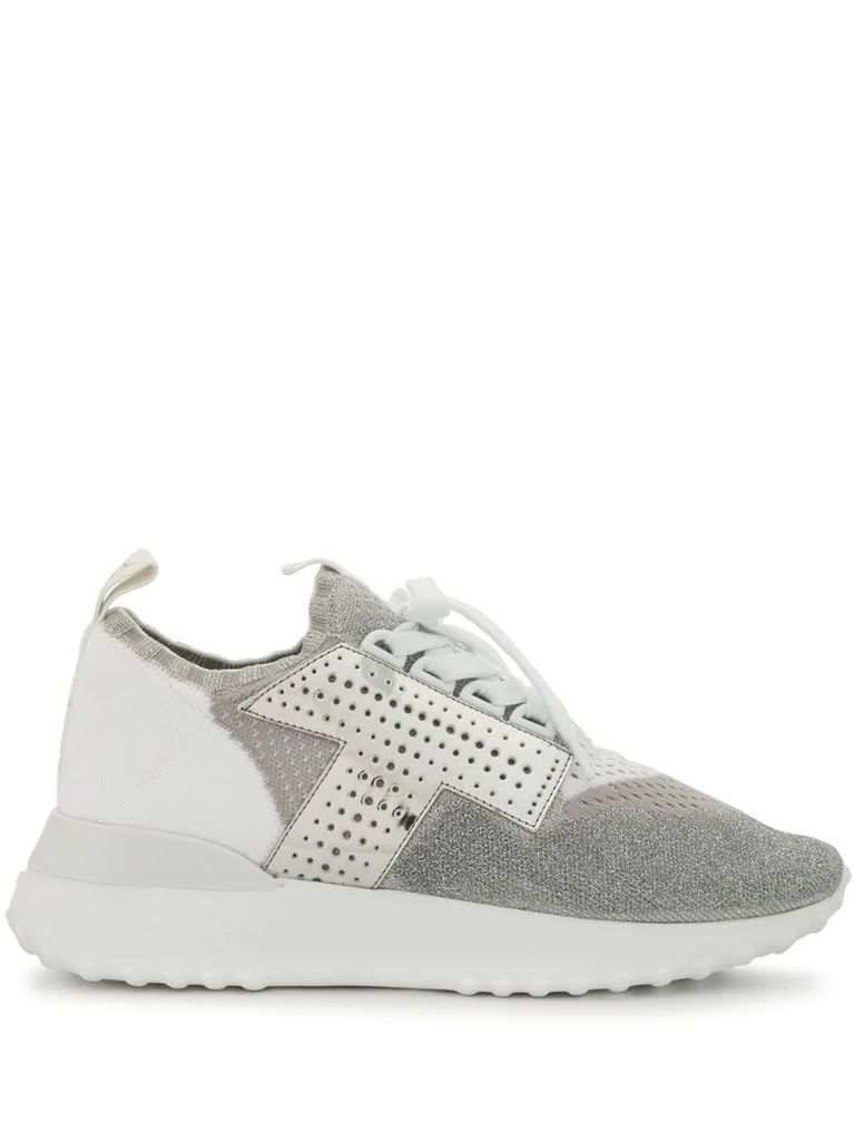 mirror-effect low top sneakers