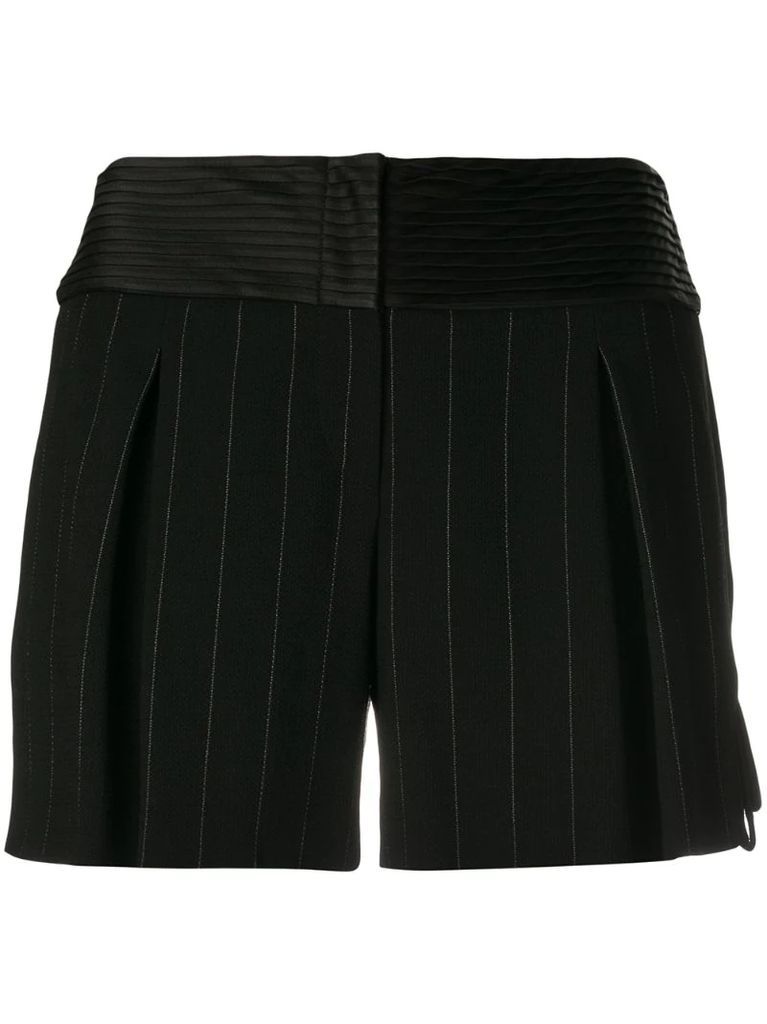 pinstripe mini shorts