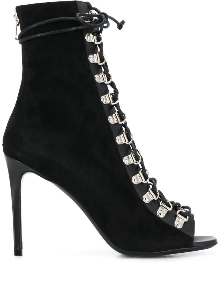 lace-up heeled ankle boots