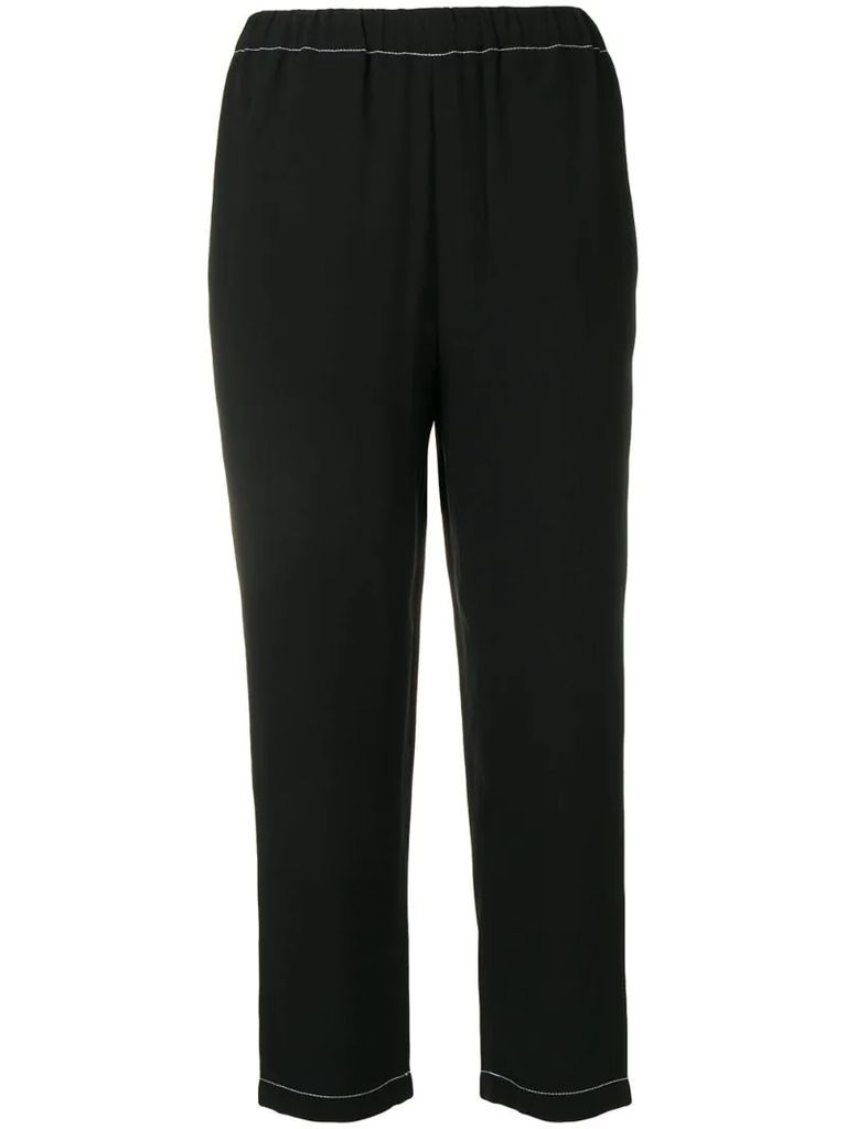 cropped elasticated trousers