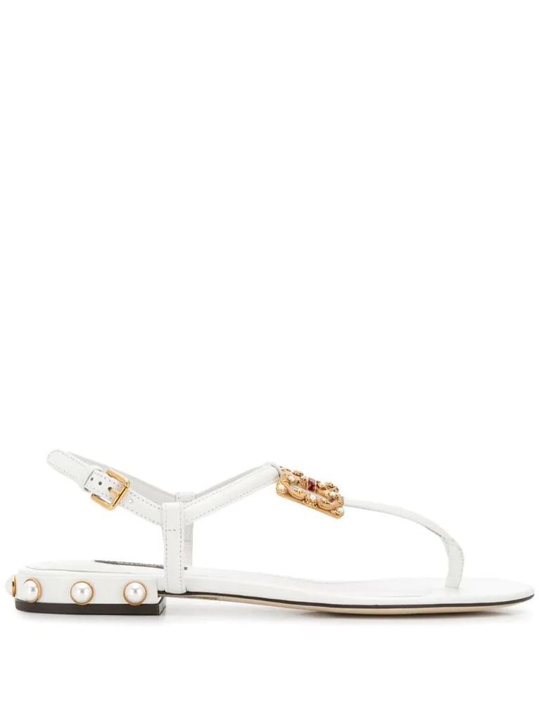 flat logo sandals