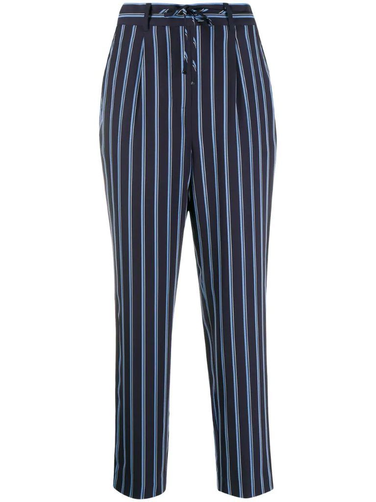 stripe-print slim-fit trousers
