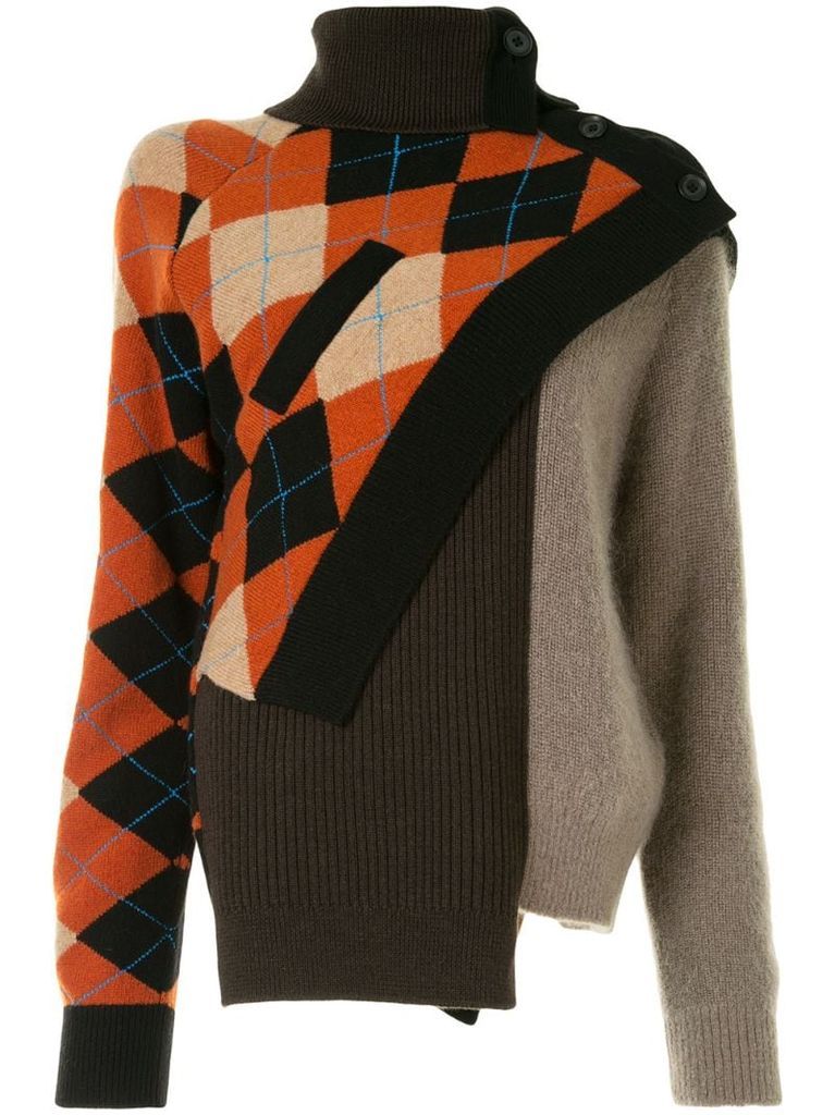 geometric-pattern asymmetric jumper