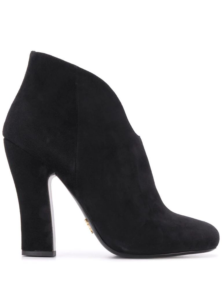 high-heeled ankle boots